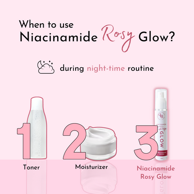 Niacinamide Rosy Glow (1 bottle) - Instant glow, Brightening, Even Skin Tone