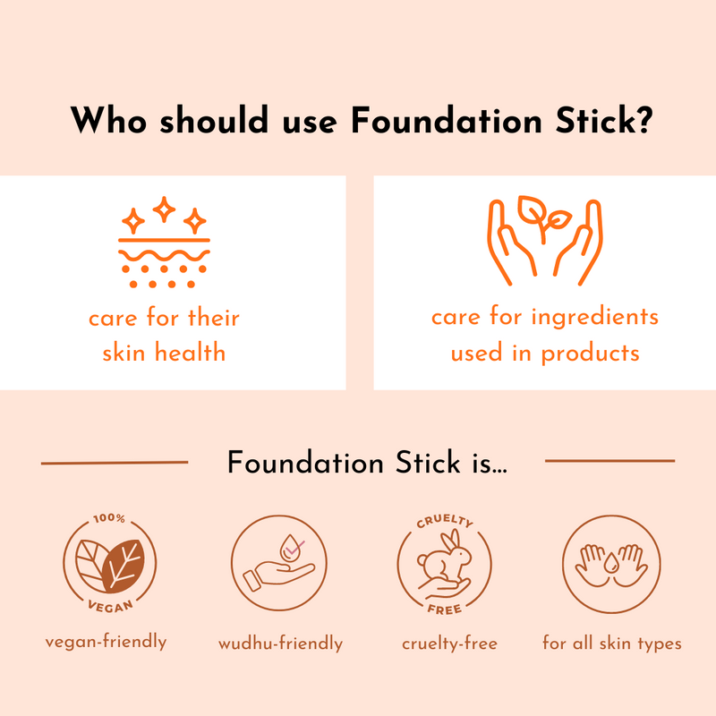 Vegan Foundation Stick - Convenient, Daily Makeup, Best for Sensitive Skin