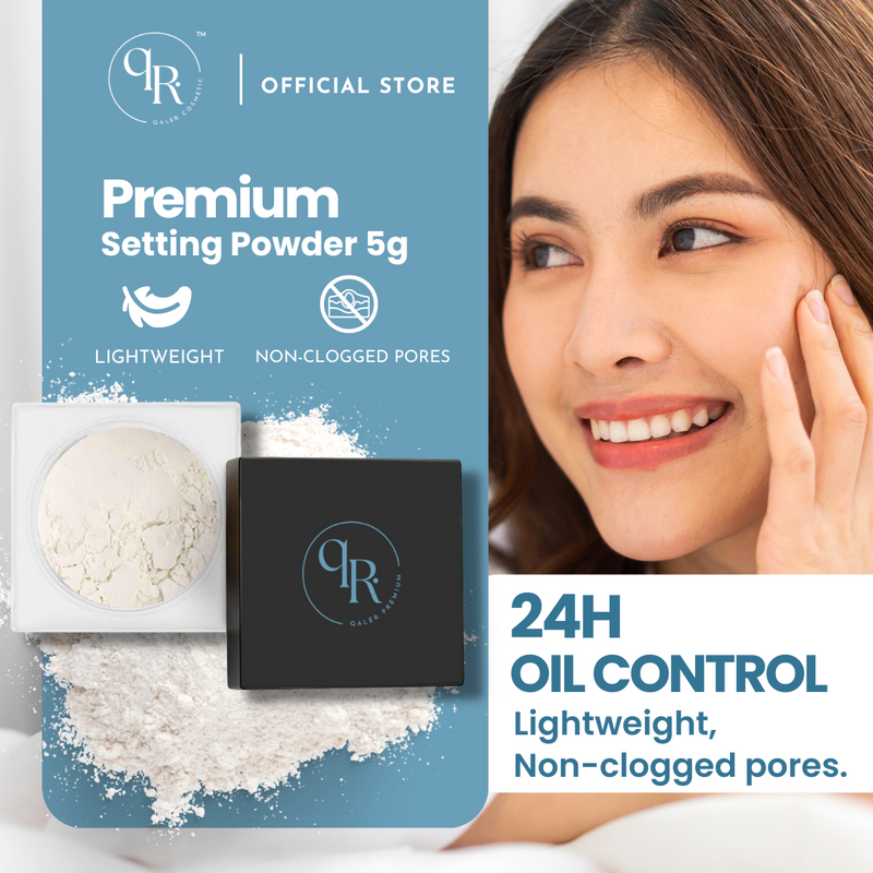 [qaleR Cosmetic] Premium Setting Powder (5g) - 100% pure mineral, Shine-free, Best for Sensitive Skin